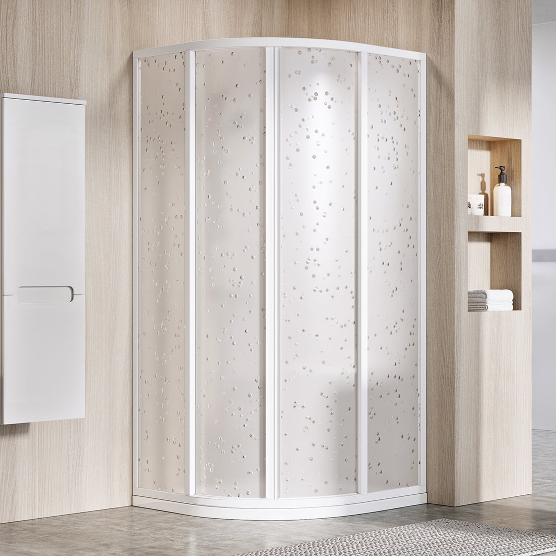 Душевой уголок Ravak Supernova SKCP4-90 см белый профиль, матовый полистирол